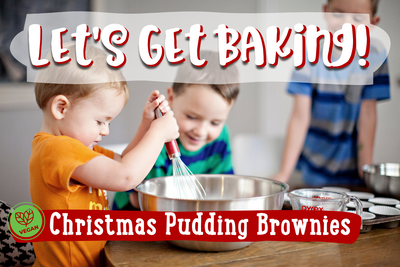 Let’s Get Baking: Vegan Christmas Pudding Brownies