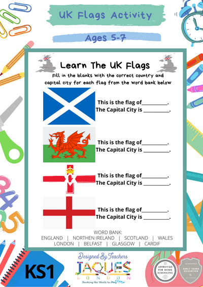 UK Flags Activity - Key Stage 1