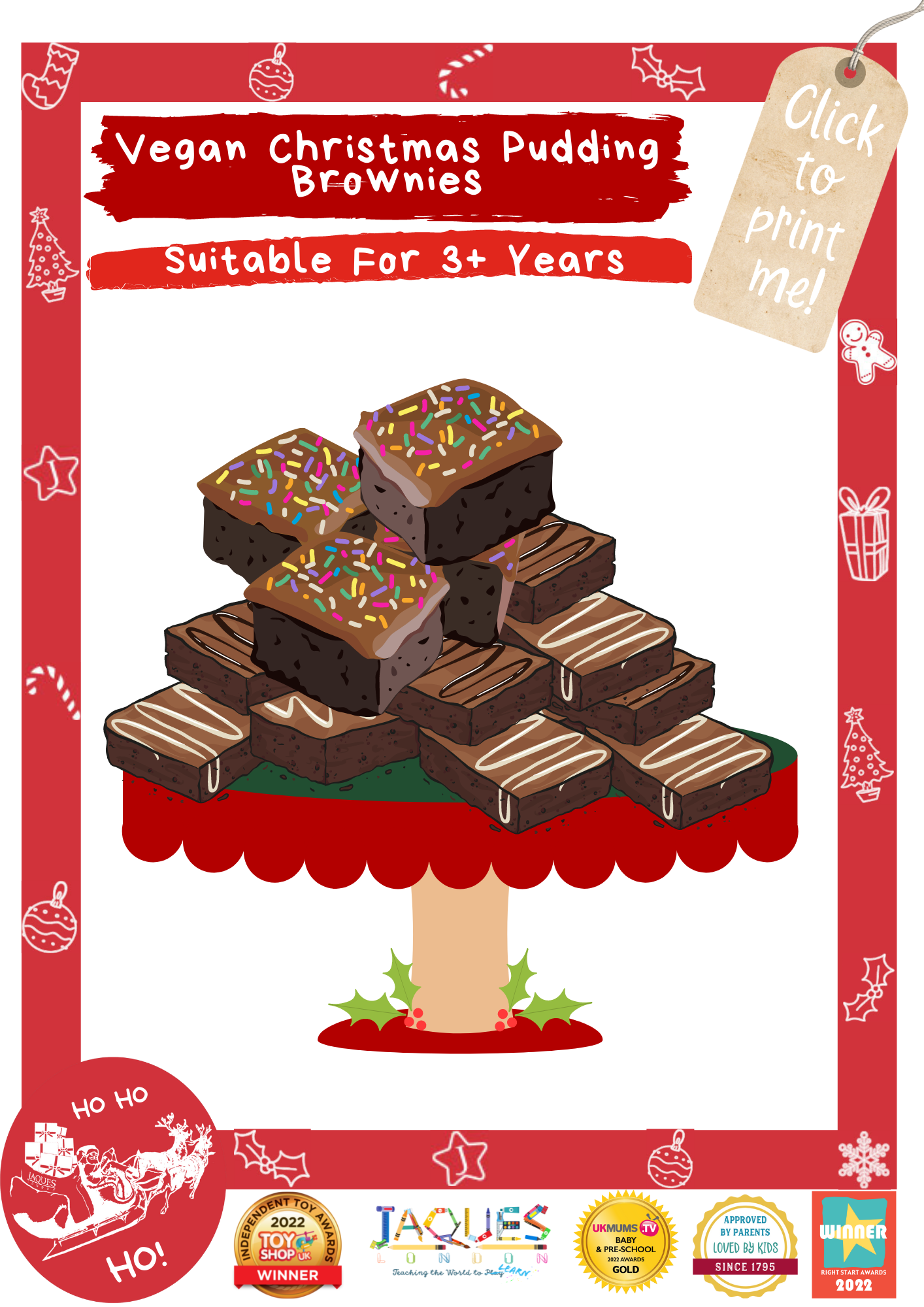 Vegan Christmas Pudding Brownies