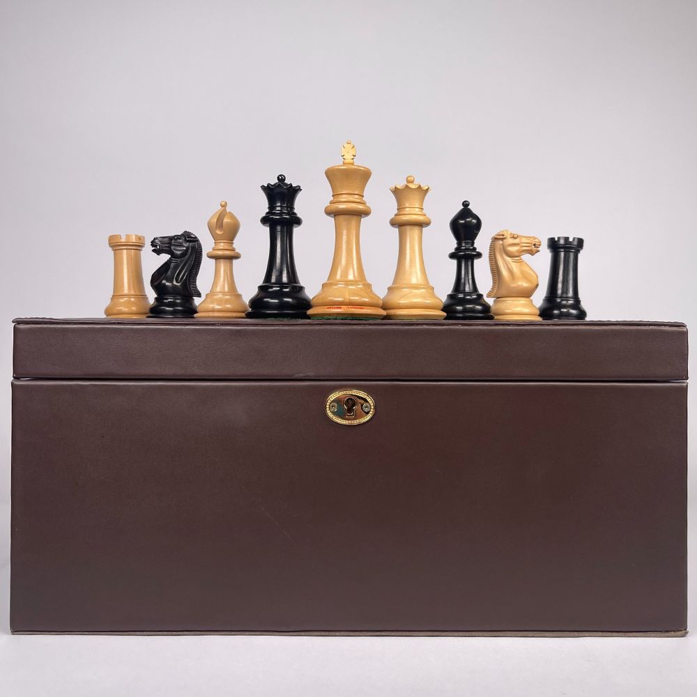 Moscow Tower Staunton Chess Pieces Only | 3.7" Hand Carved Staunton Chess Set In Golden Rosewood |Taj Chess Store - View #4