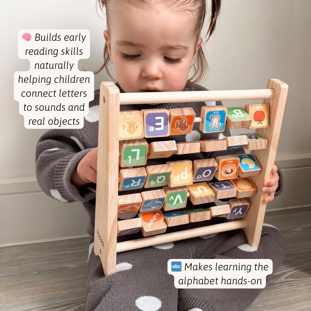 Alphabet Abacus For Kids | Wooden Literacy Toy – Jaques of London
