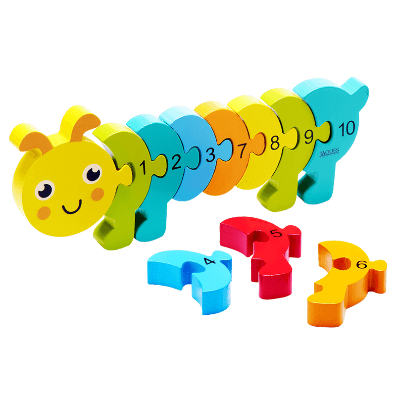 Colourful wooden counting caterpillar