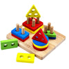 Wooden Puzzle Board - Geometric Stacking Toy