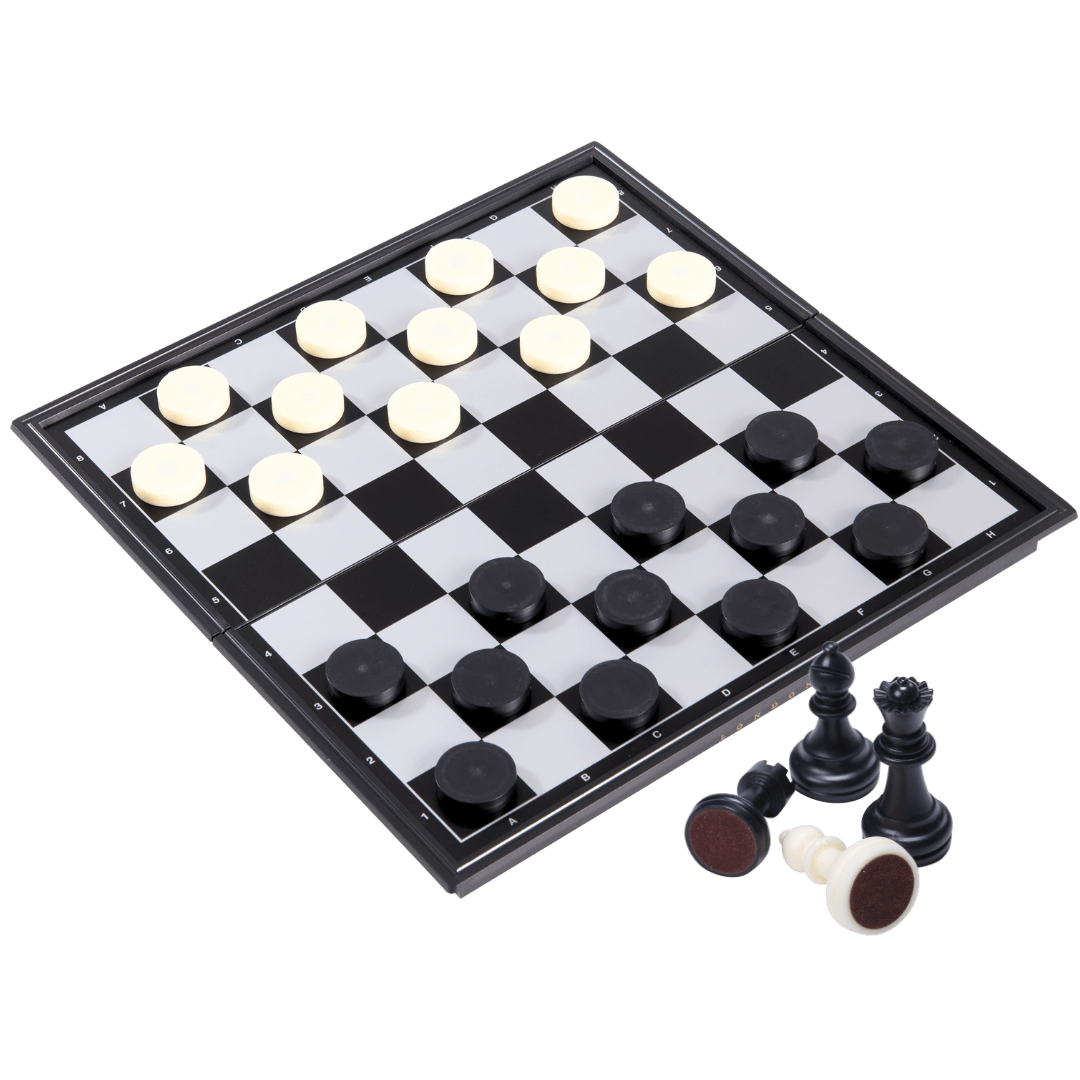 Travel Game Draughts And Chess Set