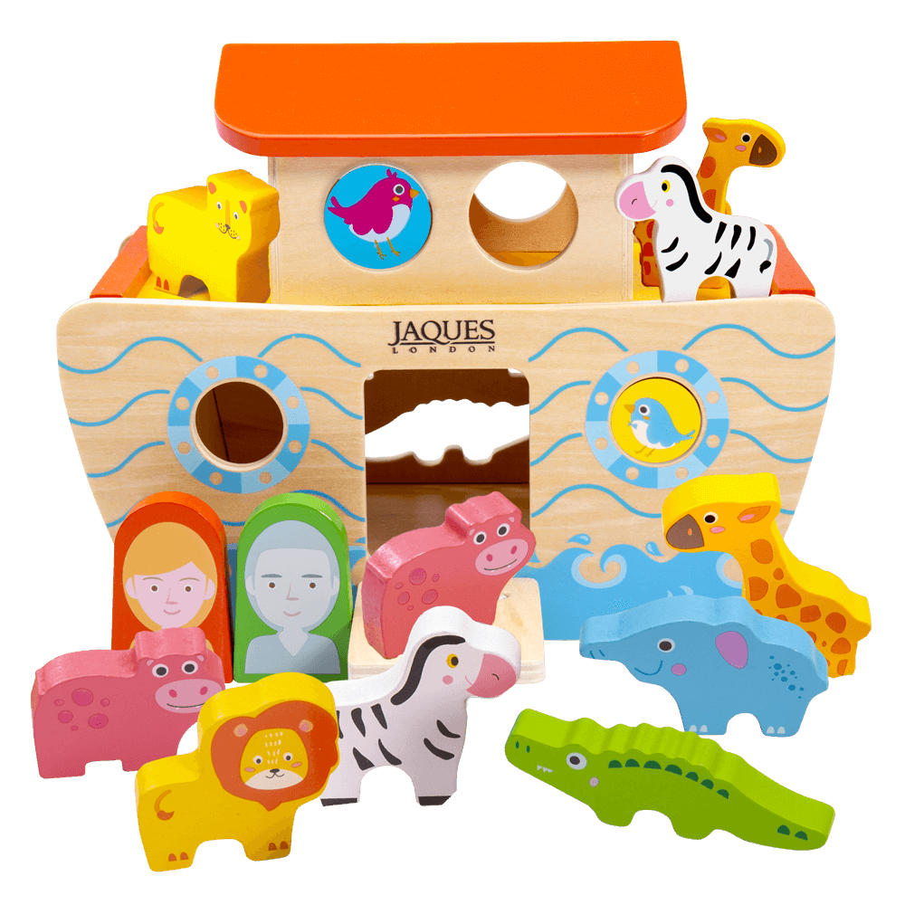 Wooden noah's online ark toy set
