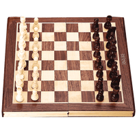 Folding chess set made of sycamore and walnut inlay