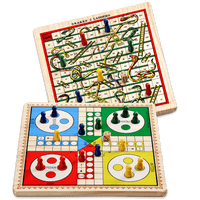 Snakes and ladders board game with ludo on reverse side