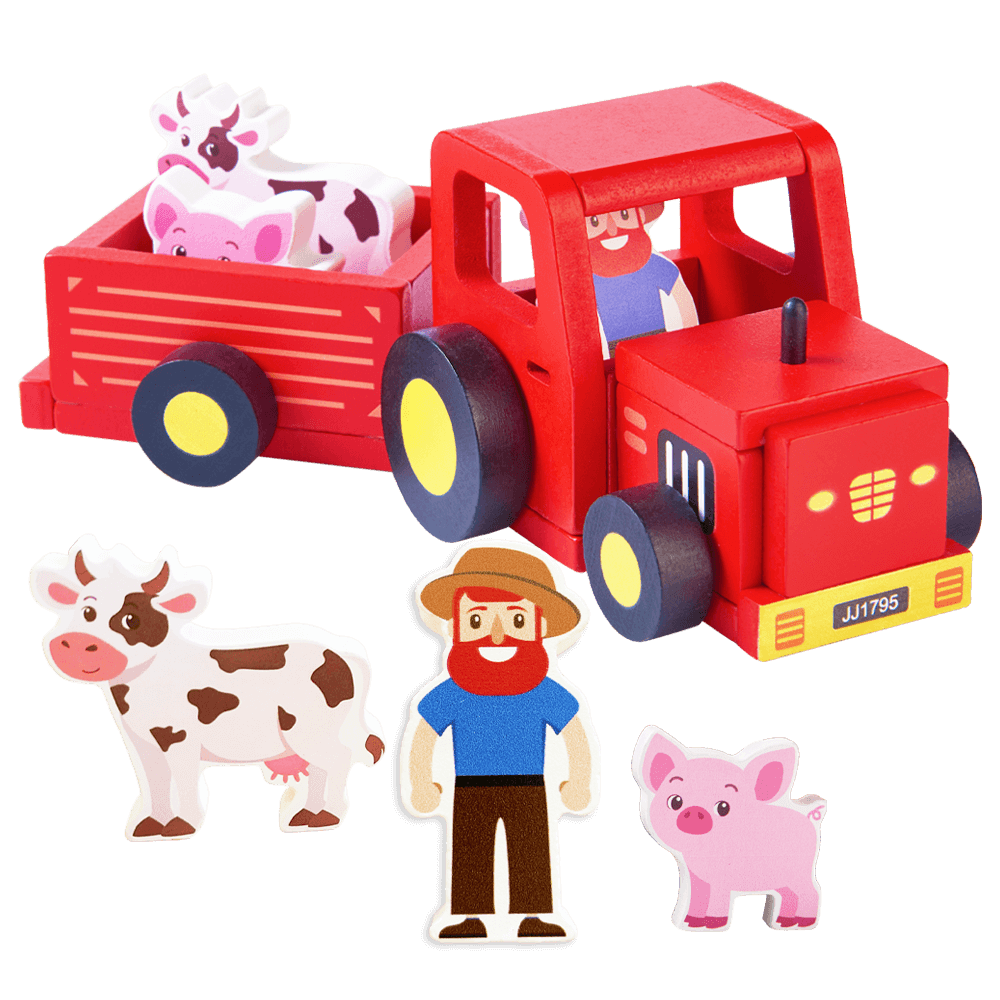 Wooden Tractor Farm Toy – Jaques of London