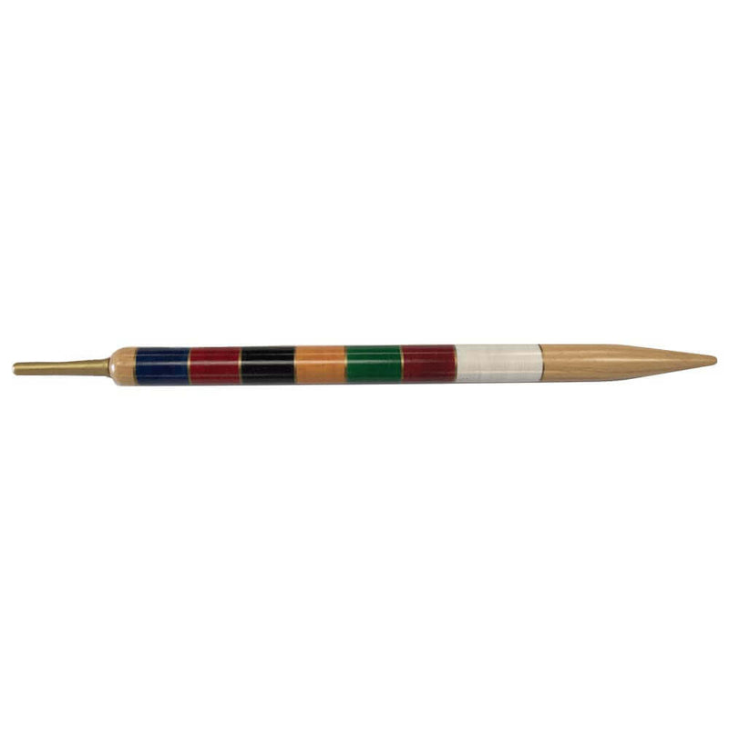 Croquet 6 colour winning peg with golden tip. 6 colours are blue, red, black, yellow, green, wine