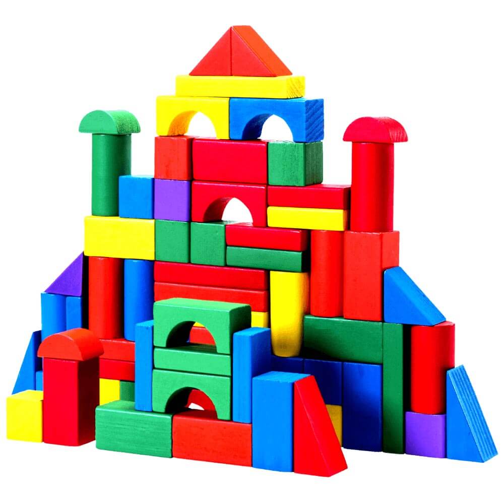 Building Block Set Natural Wood Toy, Montessori Toy, Educational