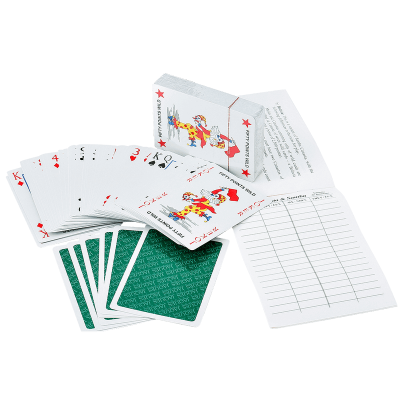 Canasta cards with score sheet