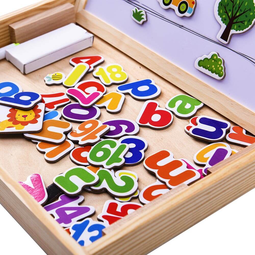 Educational Magnetic Letters & Numbers Set w/ White Board (240 Pcs)