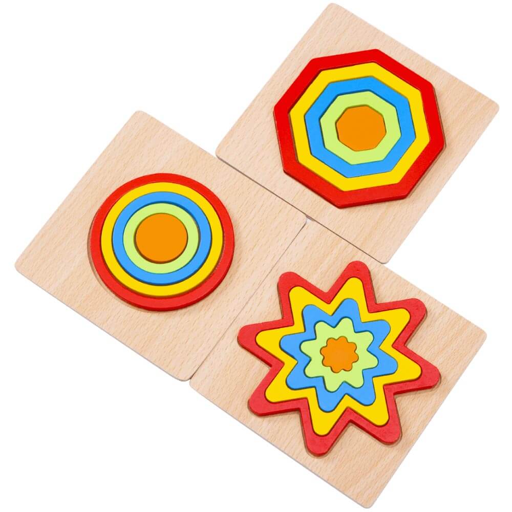 Rainbow Shape Puzzles Wooden Shape Sorters – Jaques of London
