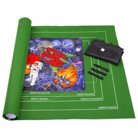 Roll up puzzle mat for up to 3000pcs - partially rolled with puzzle, storage bag and elastic ties