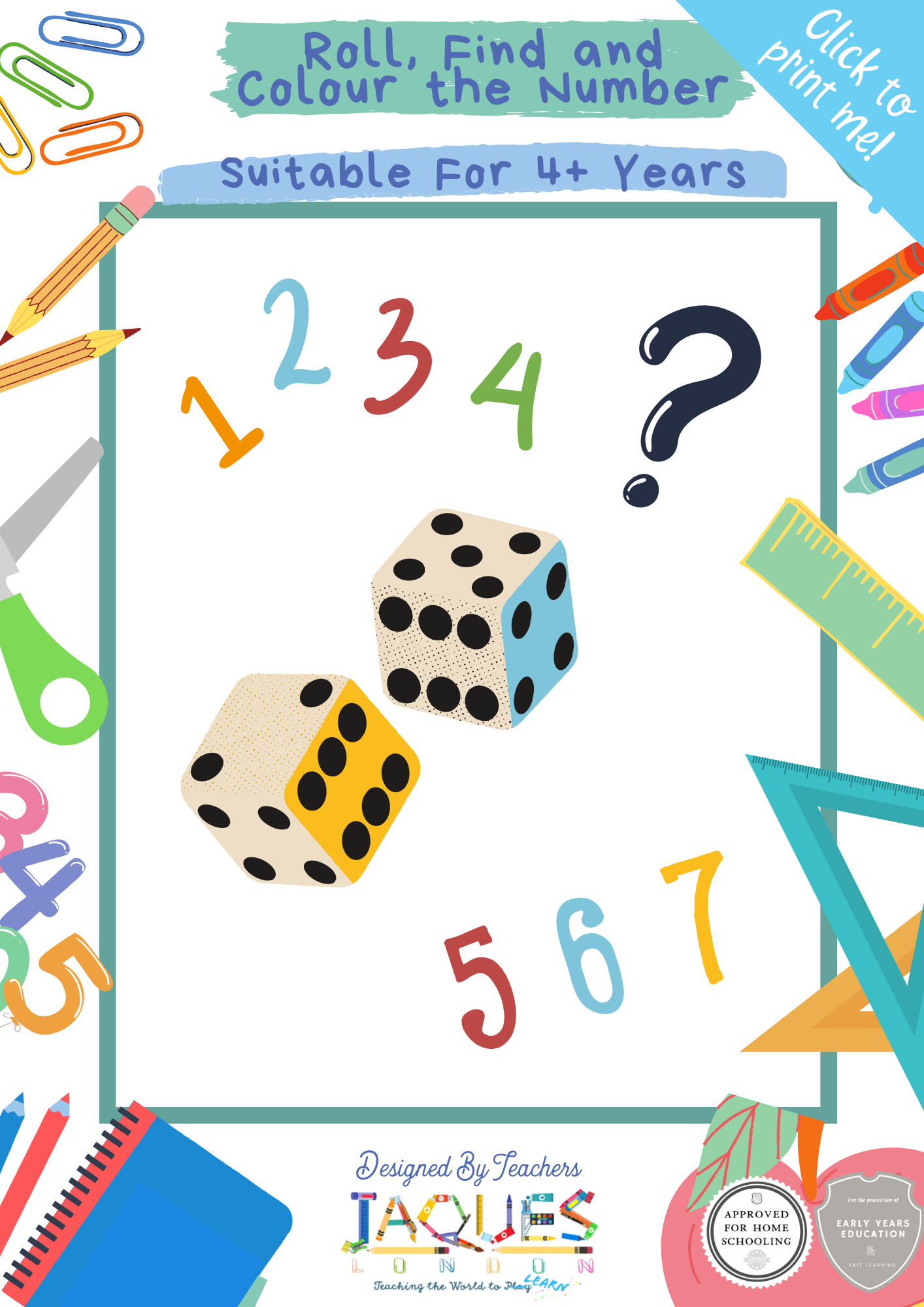 Roll, Find and Colour the Number – Jaques of London