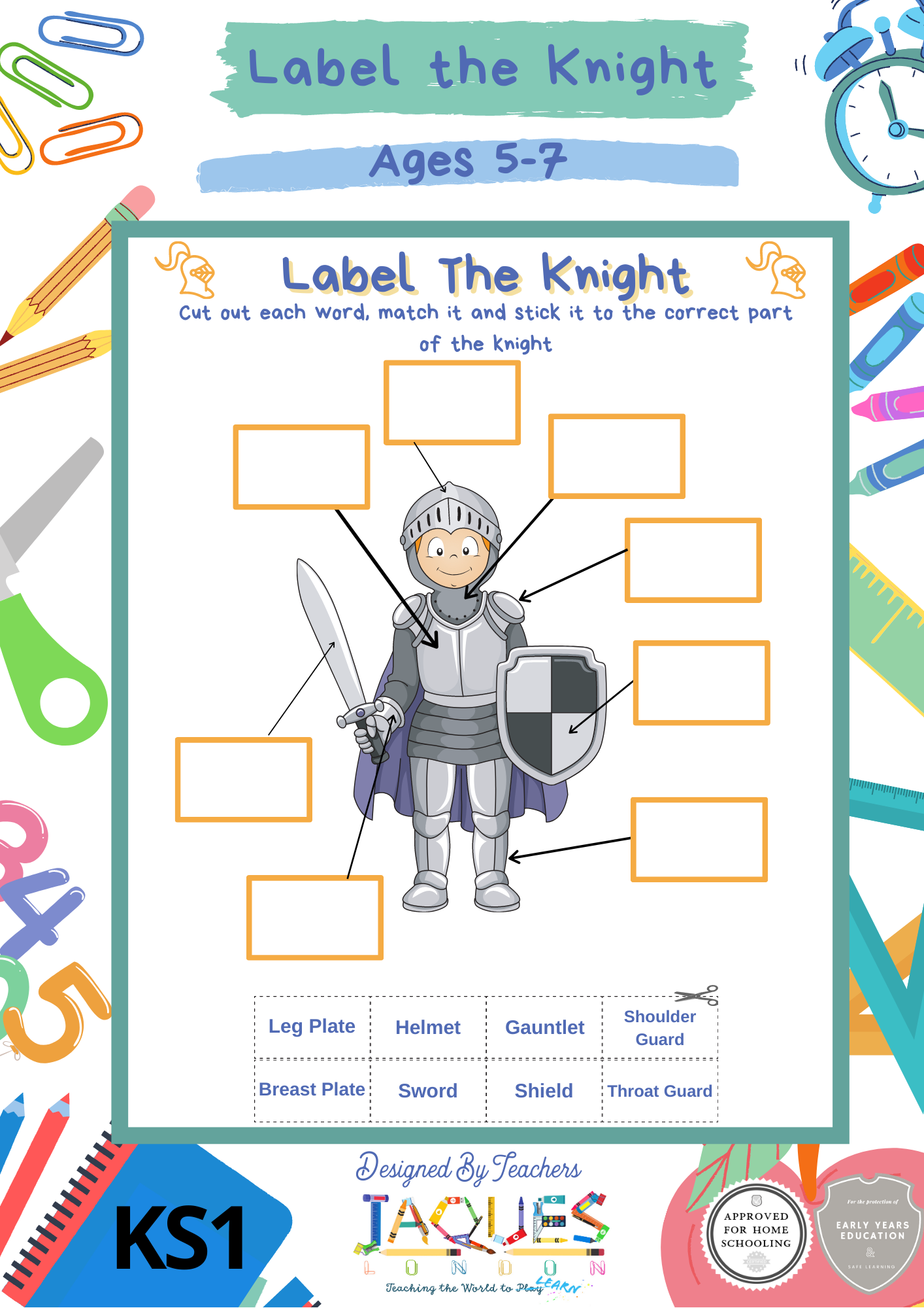 Label the Knight - Key Stage 1 – Jaques of London