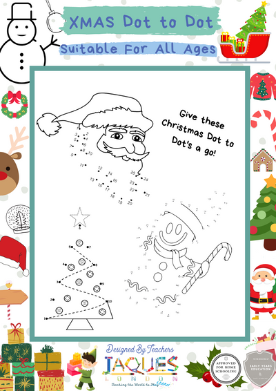 Three Christmas Dot To Dot Pages
