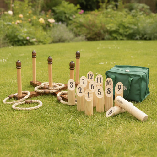 Garden games starter set on a lawn 