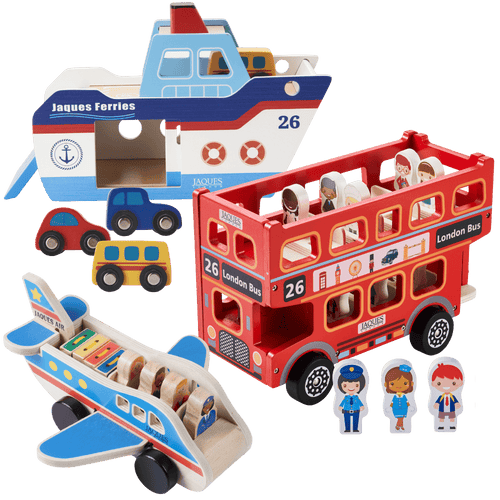 Transport set of wooden toys [fill]