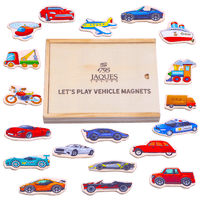 Wooden vehicle magnets with storage box