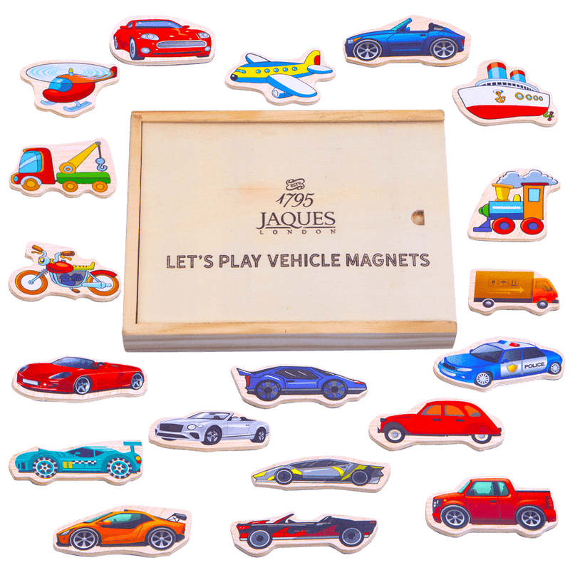 Wooden vehicle magnets with storage box
