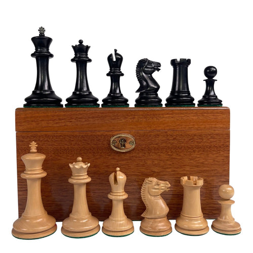 1854 Edition 3.5" Chess Pieces in Mahogany Box