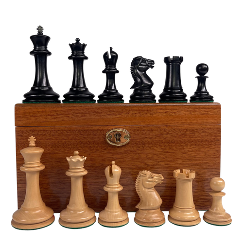 1854 Edition 3.5" Chess Pieces in Mahogany Box