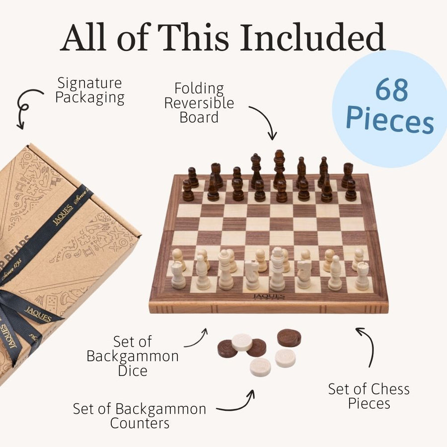 Folding Chess Set - Chess Draughts & Backgammon Set 8