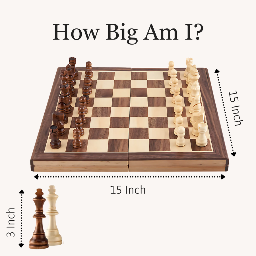 Folding Chess Board - Luxury 15 Inch Chess Set 6