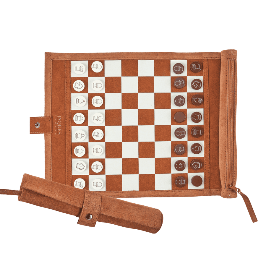 Travel Chess Set - Roll-up Leather Chess Board 1