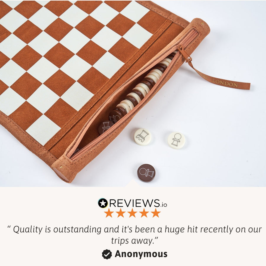 Travel Chess Set - Roll-up Leather Chess Board 4