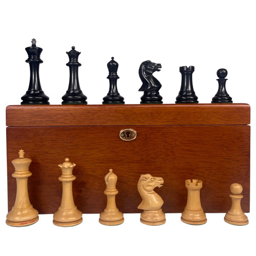 1854 Edition 4" Chess Pieces in Mahogany Casket