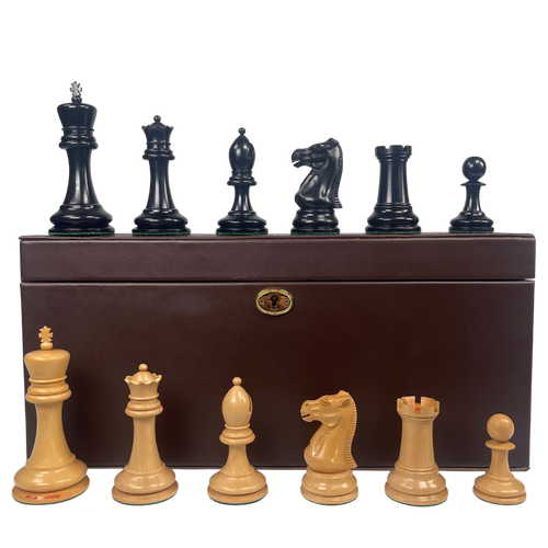 1890 Edition 4" Chess Pieces in Leather Casket