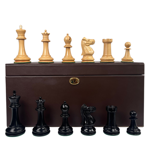 1869 Edition 4" Chess Pieces in Leather Casket