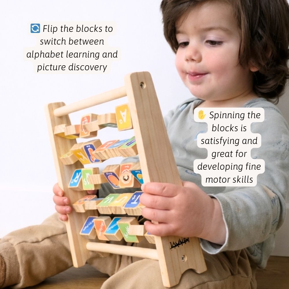 Alphabet Abacus For Kids | Wooden Literacy Toy – Jaques of London
