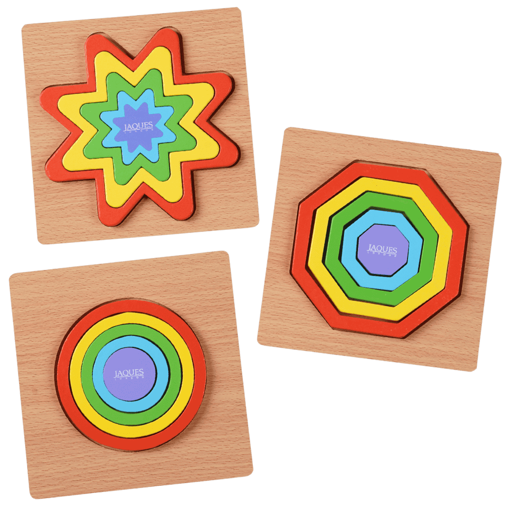 Wooden rainbow shape puzzles 