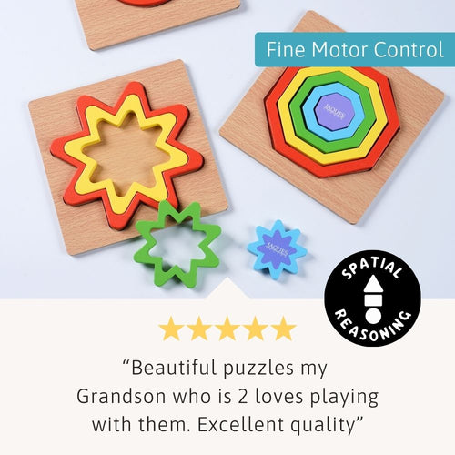 Wooden rainbow shape puzzles 