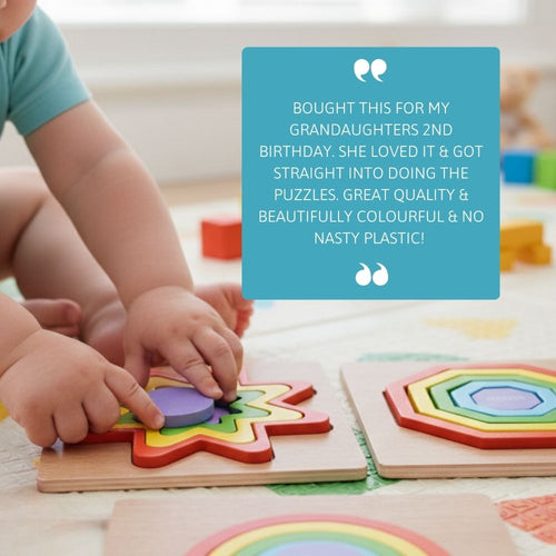 Wooden rainbow shape puzzles 