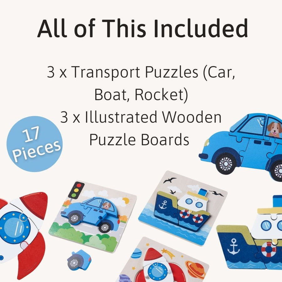 Wooden Car Jigsaw - Baby Transport Puzzle 3