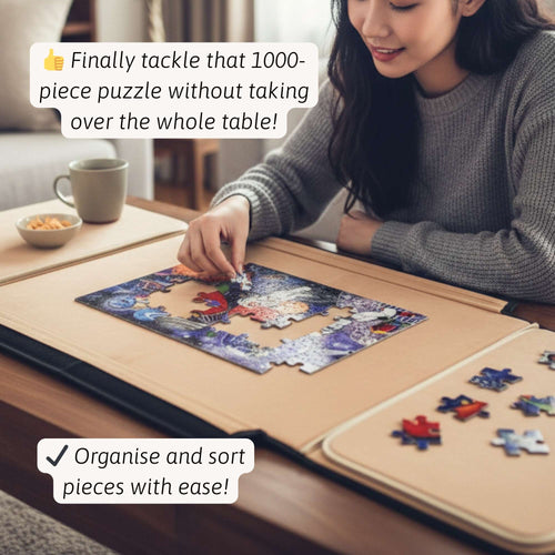  Woman Using Puzzle Board