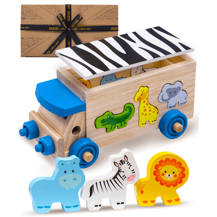 Safari Animals Toy - Wood Car Toy