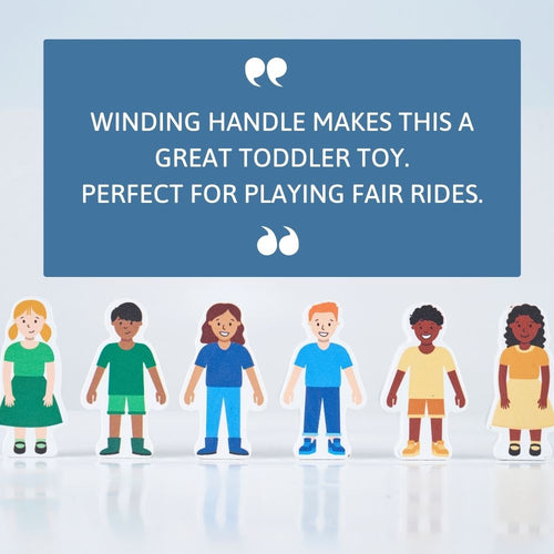 Cartoon children figures with a blue text box on a light grey background 