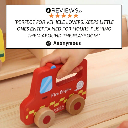 Wooden push along emergency vehicles 