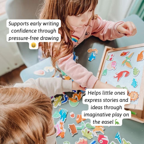 Encourages imaginative play as children move magnets and build their own dinosaur stories 