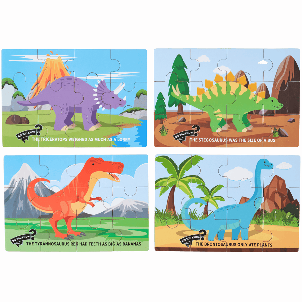 4 dinosaur puzzles 