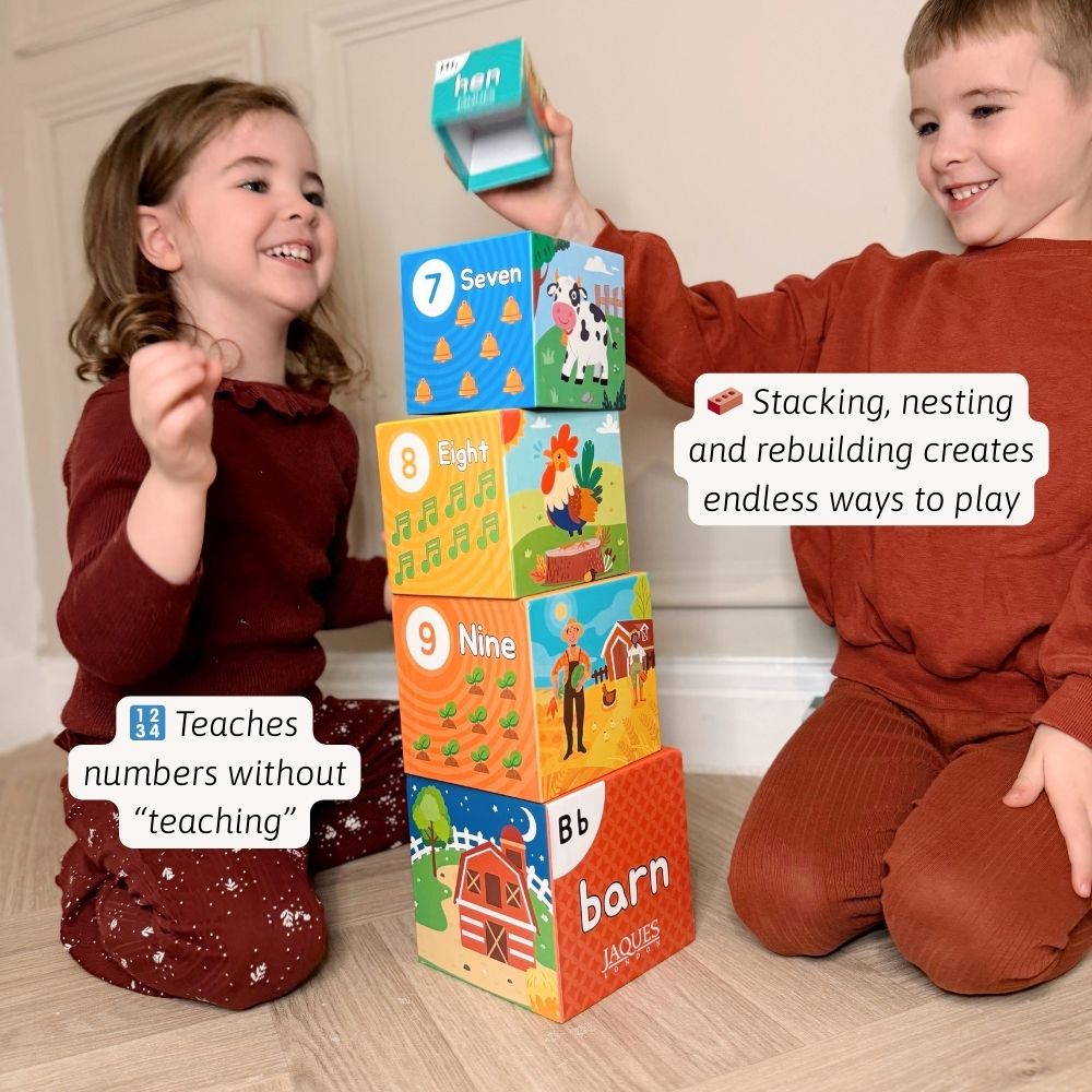Stack 'N' Learn Cubes | Stacking Blocks for Toddlers 1+ – Jaques of London