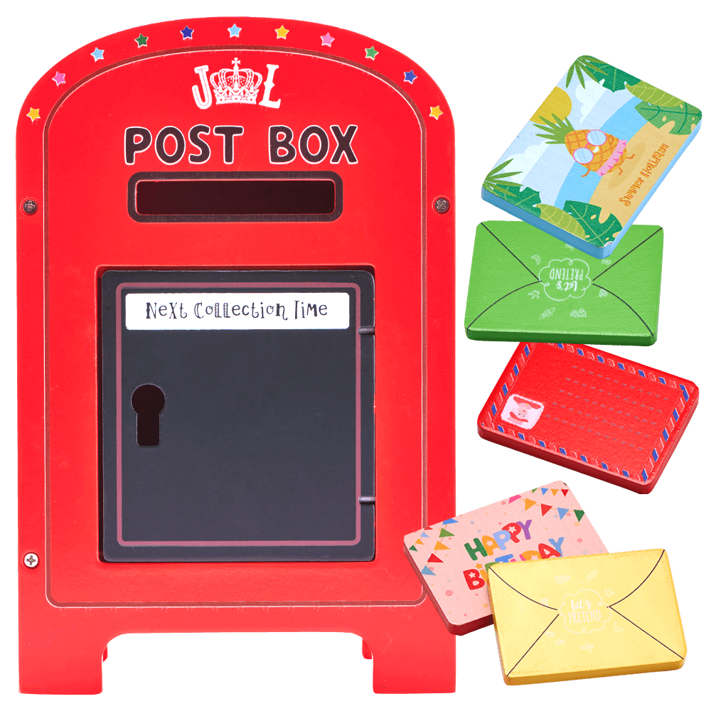 Fun Post Box Wooden Post Box | Kids Pretend Play Toy – Jaques of London