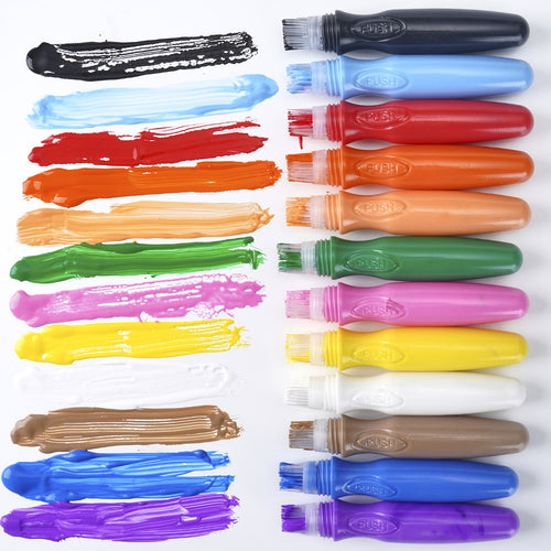 12 Paint Pens showing the paint across the page 