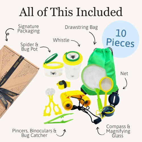 Everything included in the bug hunting kit for young explorers 