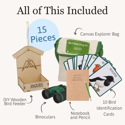 Everything included in the bird watching kit for young explorers 